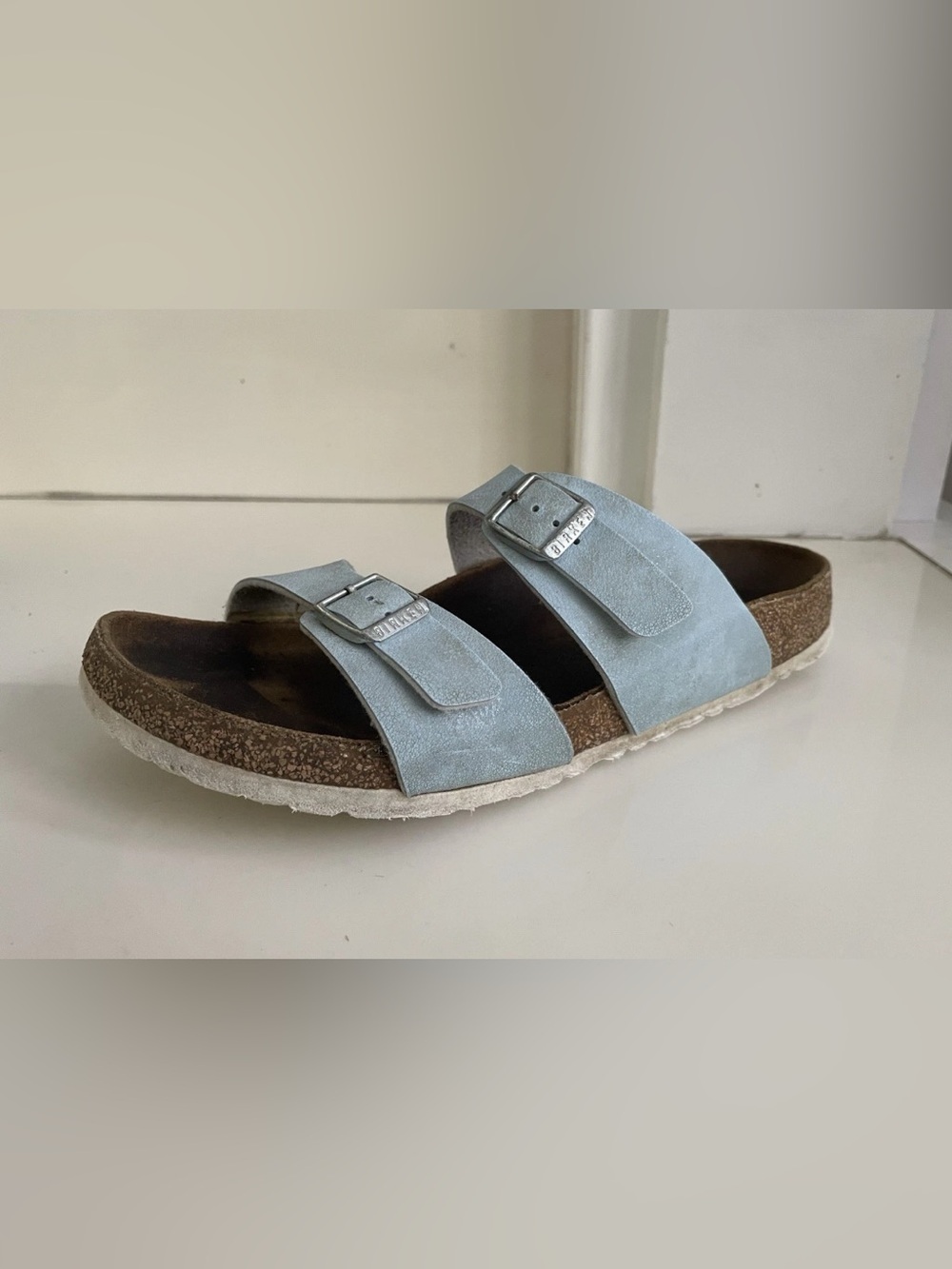Birkenstock Silver Double Strap Sandals - Picture 7 of 12